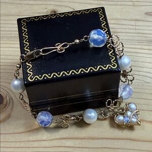 Fashion Jewelry Blue and White Beaded Bracelet